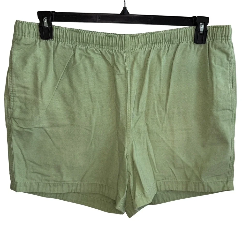 Lands' End Men's XL Green Elastic Waist Cotton Canvas Shorts 5